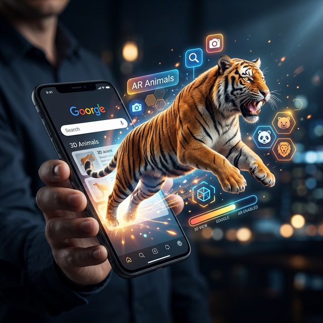 3D AR animals in Google